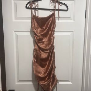 Rust orange satin mini dress XS/S